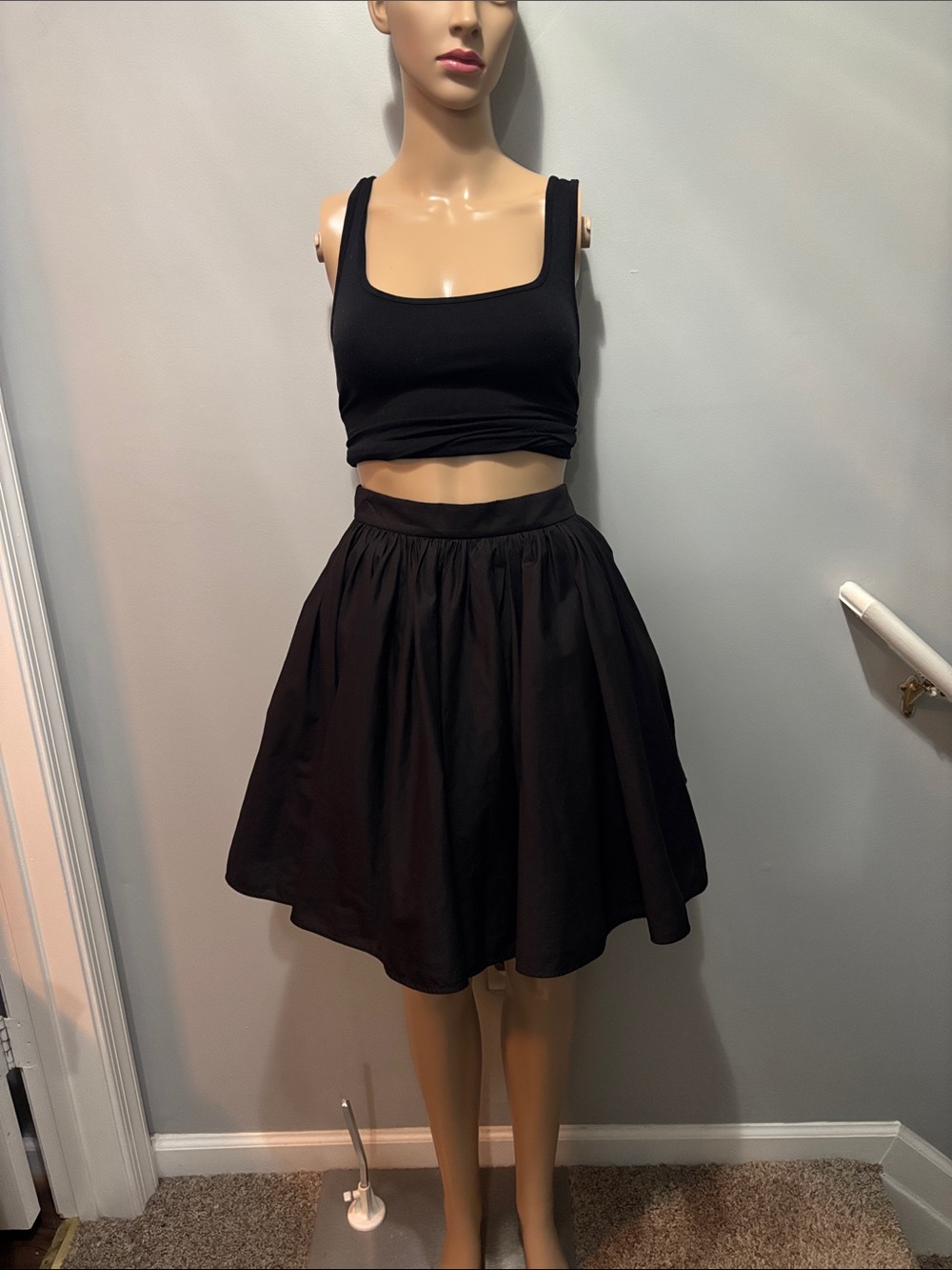 MSGM Black Full Circle Skirt